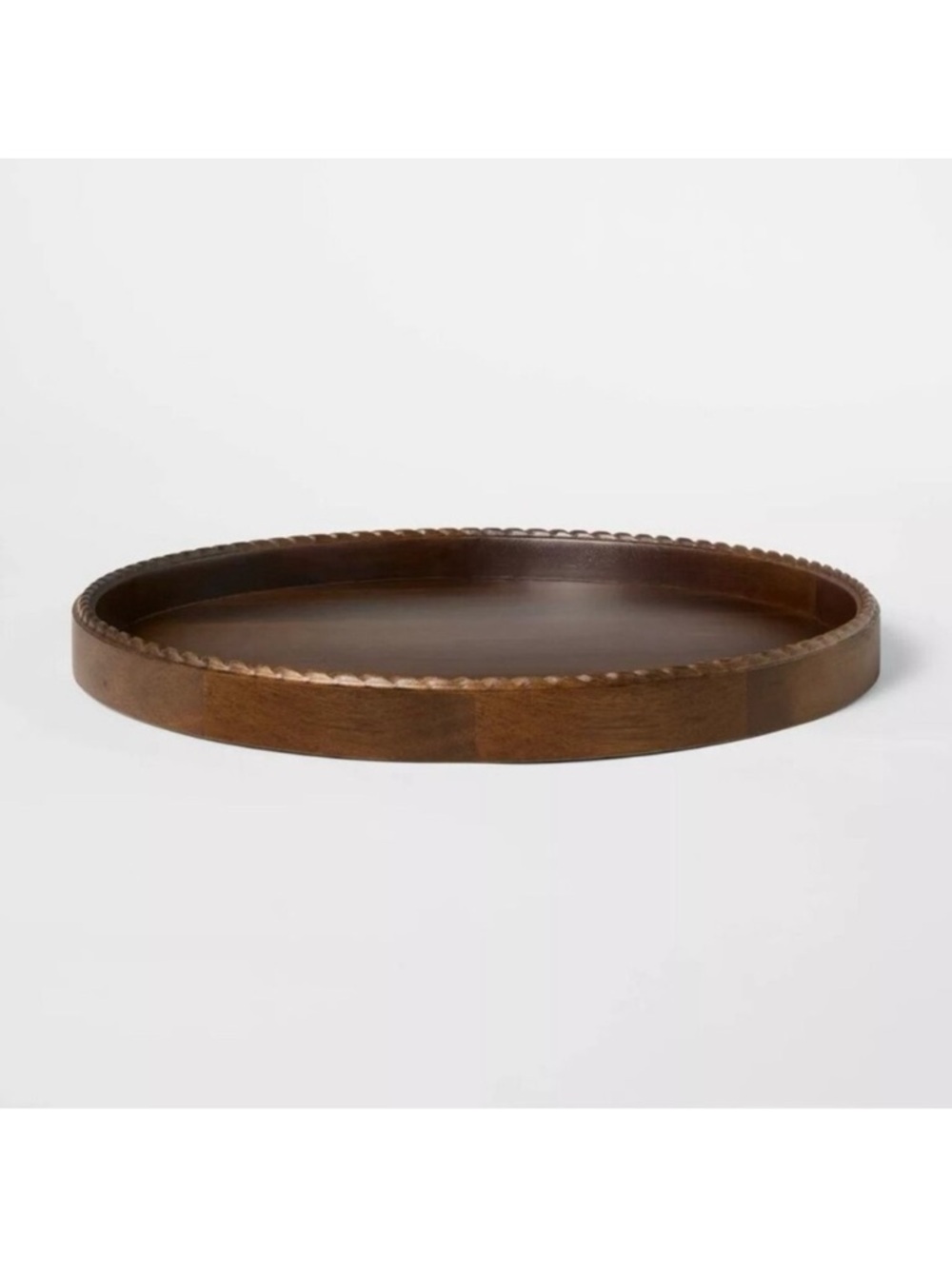 Braided Edge Wood Tray Dark Brown - Threshold Studio McGee - Target 2025